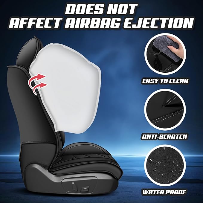 Car Seat Covers for Lexus ES 350 2007-2025, Premium Nappa Leather Car Seat Cover, Stylish Sport Seat Covers， Automobile Seat Cover Sets.(Luxury 5 Seats/Pure Black)