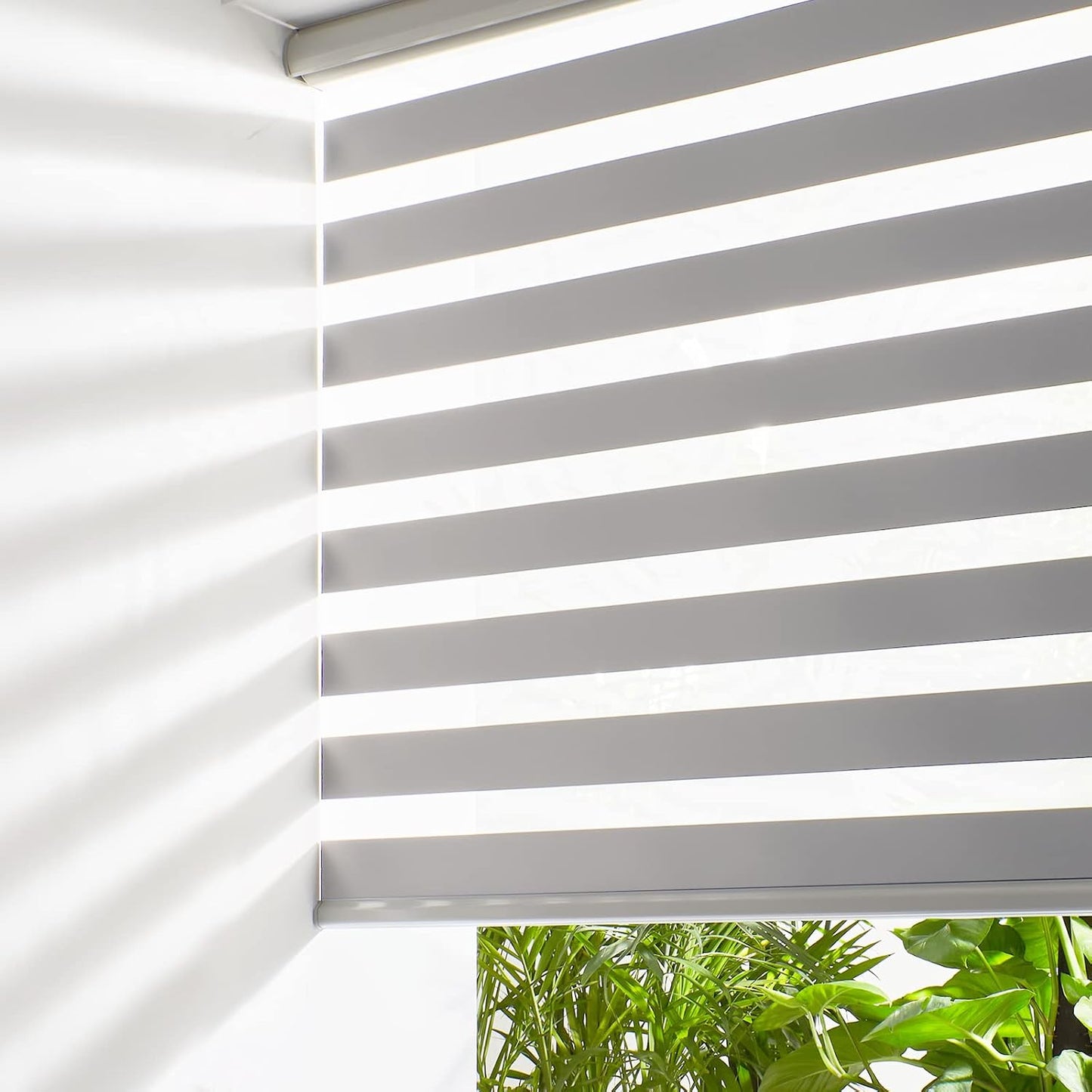 Persilux Zebra Window Blinds, Cordless Room Darkening Roller Blinds (23" W x 72" H, Grey) Roller Blinds Cordless Light Filtering, Light Control for Day and Night…