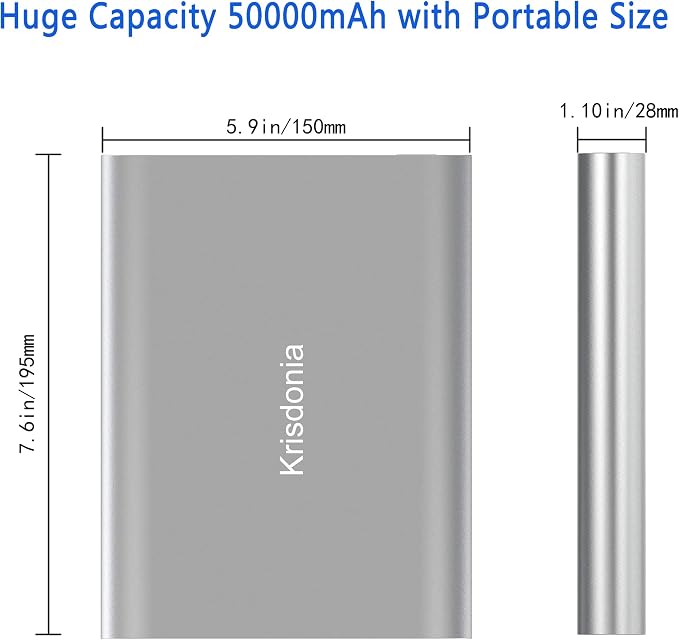 Krisdonia Portable Laptop Charger 185Wh/50000mAh Laptop Power Bank External