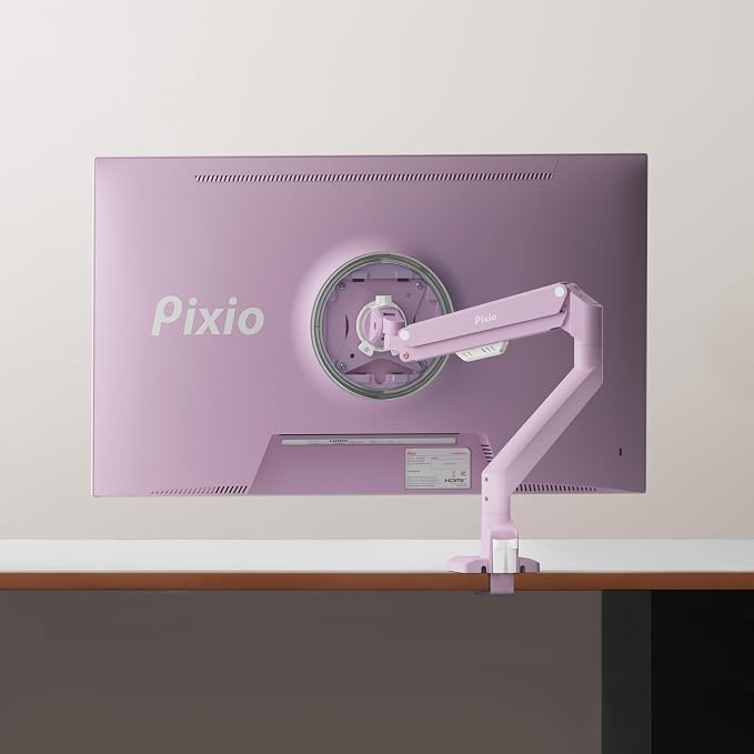 Pixio PS1S Wave Pink Single Monitor Arm Stand Desk Mount