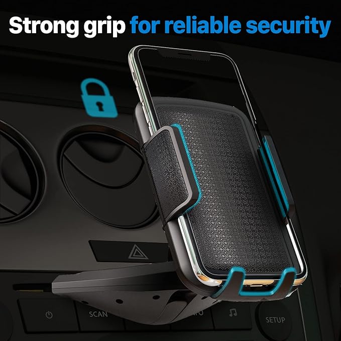 Bestrix Cell Phone Holder for Car, CD Slot Car Phone Holder, Hands Free Car Mount with Strong Grip Universal for iPhone14/13/12/11/11Pro/Xs MAX/XR/XS/X/8/7/6 Plus, Galaxy S22/S21/S20/S10+/S10e/S9/S9+