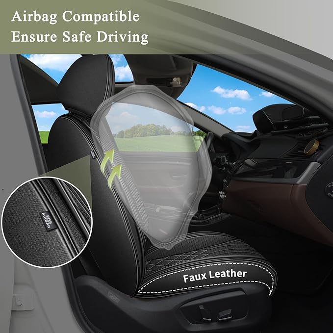 Full Set Car Seat Covers for Acura RDX 2008-2025 2026: Breathable Perforated Leather Seat Cover (Black,5 Seats)