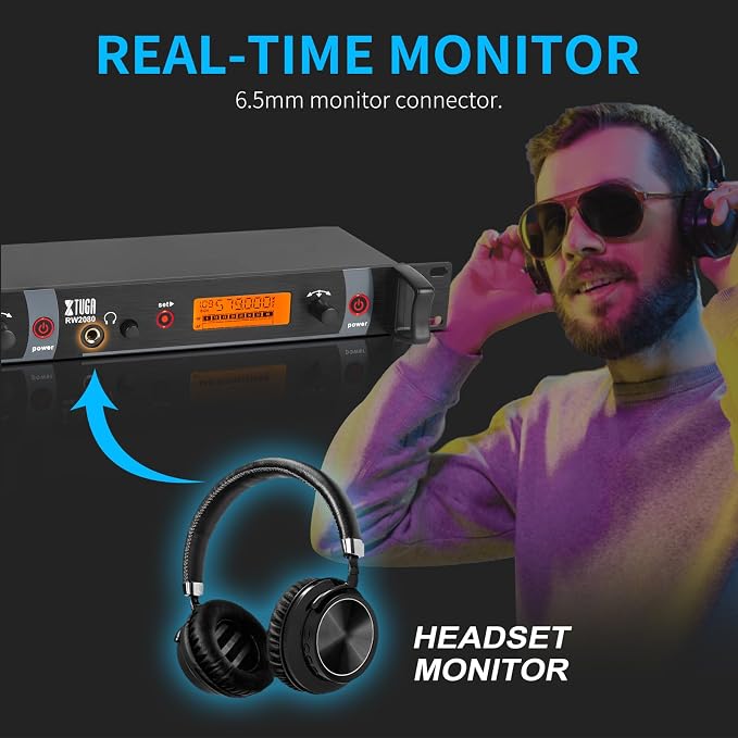XTUGA RW2080 Wireless in Ear Monitor System 8 Bodypacks UHF IEM System