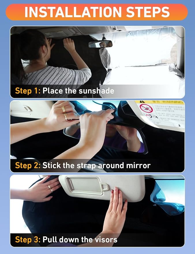 EcoNour Windshield Sunshade Compatible for Kia Carnival 2022-2024 2025 2026, Sun Visor for Front Windshield & Window Sun Shade Cover, UV Heat Blocker & Protector, Car Accessories