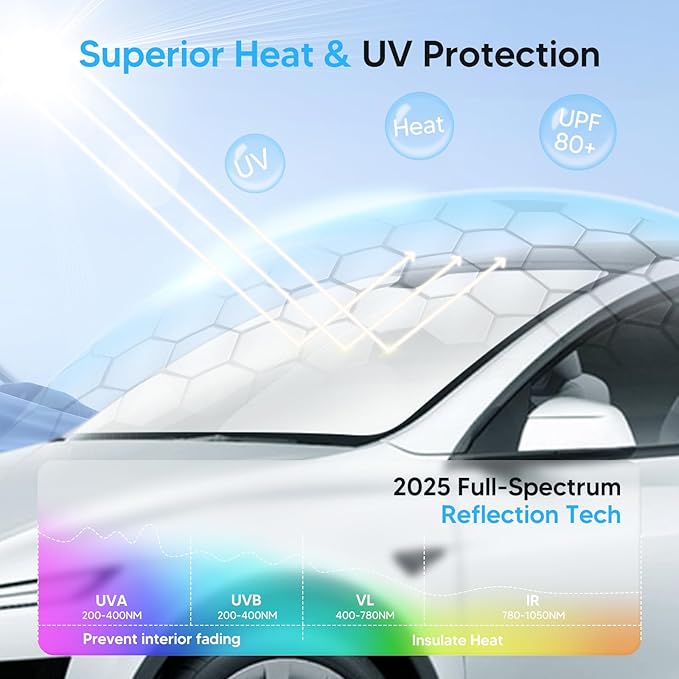KUST Windshield Sun Shade for 2015–2019 Chevy Silverado 2500 3500 Window Accessories Shade Sun Cover Foldable Block UV Rays Keep Car Cooler