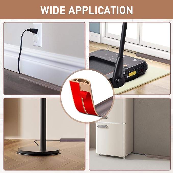 Floor Cord Cover Self Adhesive Cord Hider Floor Extension Cord Covers