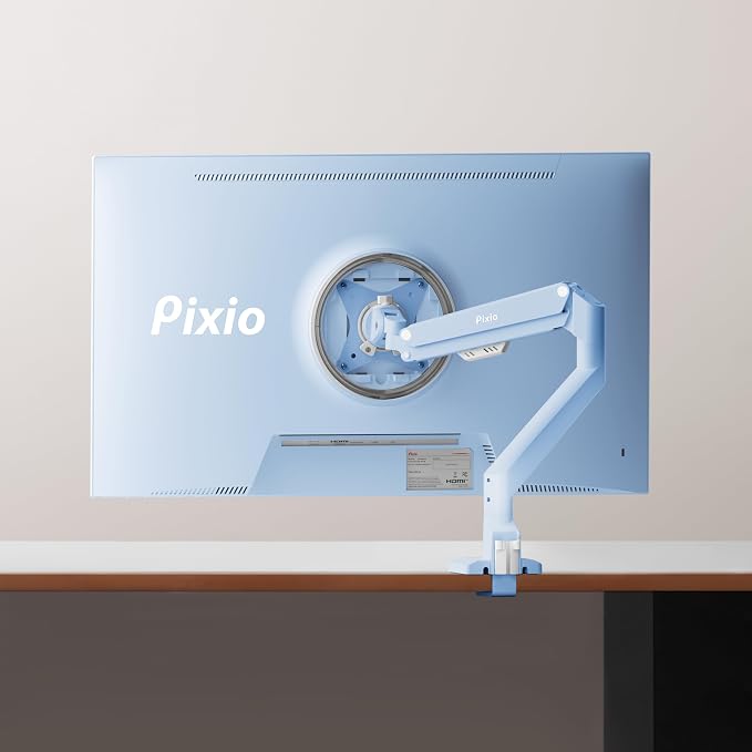 Pixio PS1S Wave Blue Single Monitor Arm Stand Desk Mount