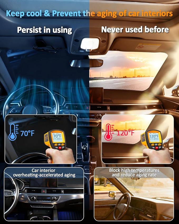 Windshield Sunshade for KIA K4 2025-2026 Sun Shade Car Windshield Accessories Upgrade 4 Layers Blocks UV Rays Custom Fit K4 240T Car Window Shades Front Windshield Keep Cool Foldable