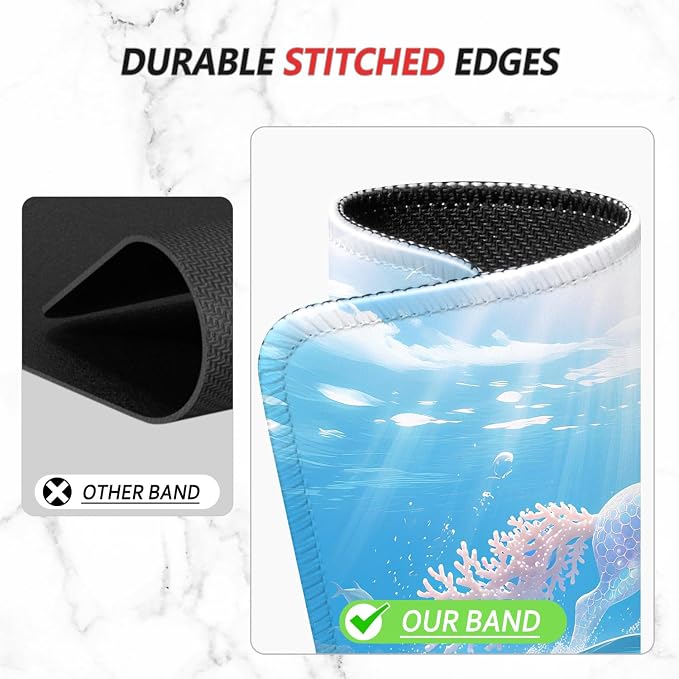 ITNRSIIET Mouse Pad Non-Slip Rubber Base Smooth Surface Stitched Edges