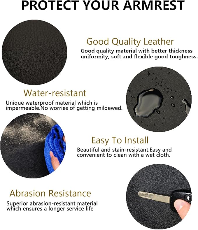 Compatible with Center Console Armrest Cover for Toyota Camry 2007 2008 2009 2010 2011 Leather Arm Rest Storage Box Lids Cushion Protector Pad
