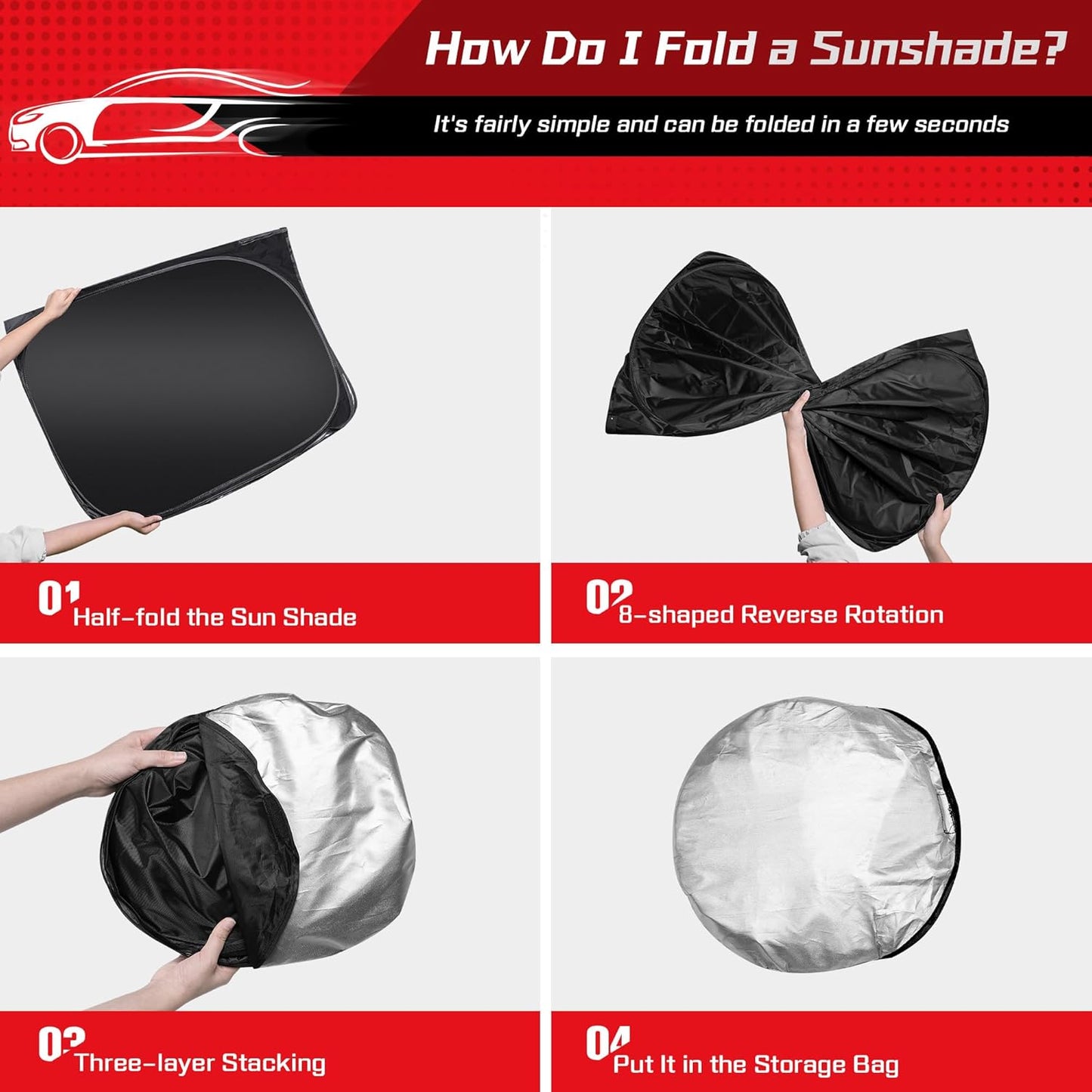 ARISMOTOR Windshield Sun Shade for Ford Ranger 2019-2025 2026, Custom Fit Foldable Front Window Sunshade Sun Visor Protector, Block UV Rays Keep Your Car Cooler