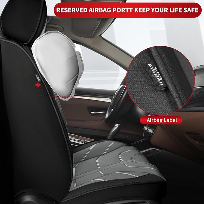 TTX LIGHTING Car Seat Covers fit for Chevrolet Blazer 2019-2026 Full Set: Premium Leather Automotive Seat Cover with Airbag Compatible Waterproof (5 Seats, Black & Gray)