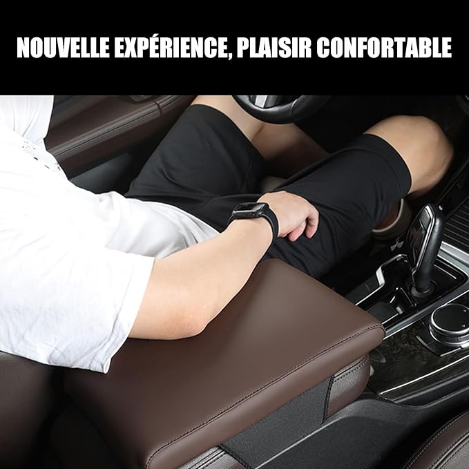 Car Armrest Cover Pad for Hyundai Santa FE 2021 2022 2023 2024 2025 Premium Leather Center Console Armrest Cushion Pad Anti-Scratch Waterproof Auto Interior Accessories Wine Red