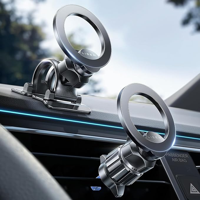 LISEN for MagSafe Car Phone Mount -2026 Strong Magnets Magnetic Phone Holders for Your Car Vent&Dash Magnet Cell Phones Holder Mount Car Accessories for Men Women fit iPhone 17 16 15 14 13 Kits
