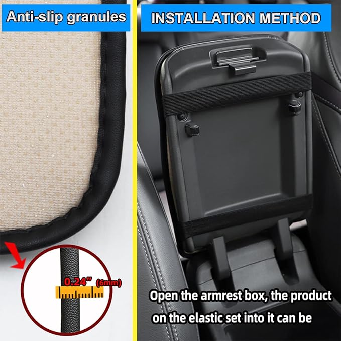 Bling Leather Car Center Console Cover, Car Center Console Protector With Glossy Crystal Rhinestone, Universal Waterproof Car Armrest Seat Box Cover For Most Car, Vehicles, SUVs, Trucks (Red)