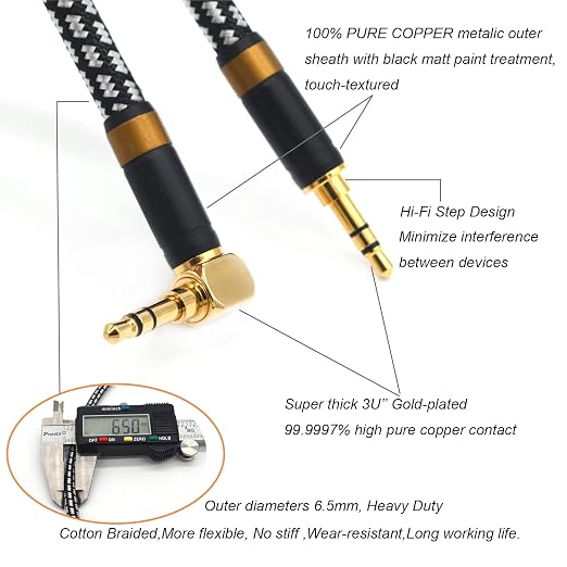 Aux Cord, Audiophile 3.5mm Stereo Audio Cable Unbreakable and Great