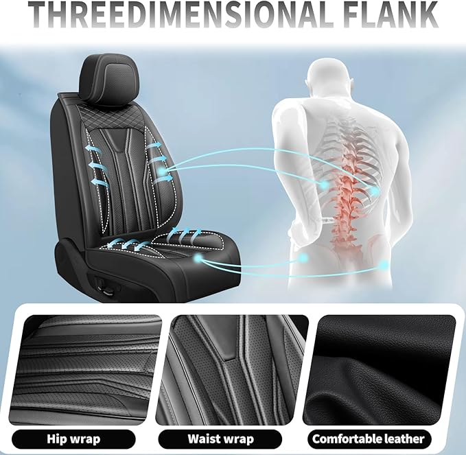 Fit Tucson Car Seat Covers Premium Leather for Hyundai Tucson 2010-2025 2026. Waterproof， Breathable, Scratch-Resistant & All-Weather Seat Cushion Protector (Full Set, All Black)
