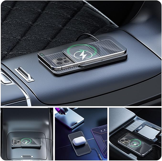Wireless Car Phone Charger for Lexus RC 300/350/300 F SPORT/350 F Sport, Type C/USB 20W Fast Charging Pad, Non-Slip Charging Station for Travel Home Office Desk, Lightweight,Type-C
