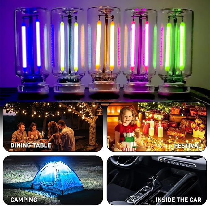 2Pcs Car USB Night Light, Touch Adjustment LED Ambient Lighting Plug in USB Automotive Night Lamps, Mini LED Bulb for Car, Camping, Holiday, Decoration, Bedroom, Party(Blue)