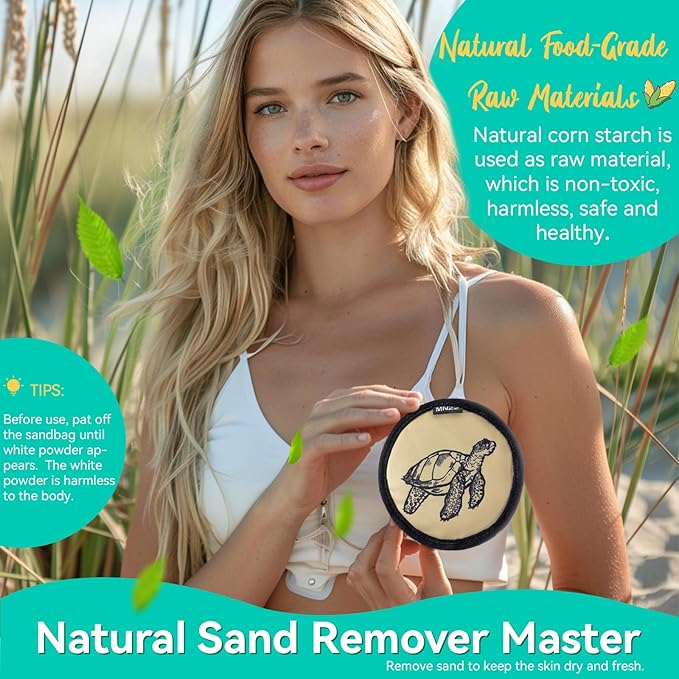 MNZZ Beach Sand Remover Bag Lightweight Compact Eraser for Towel Blanket Chair Tent Shell Toy Shovel Umbrella Hat Shade Cover Canopy Travel Picnic Outdoor Pool Accessory Pouch 2 Pack