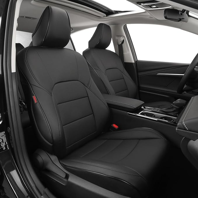 EKR Camry Seat Covers for Toyota Camry XSE,XLE 2025 2026 Waterproof Leather Car Seat Cover Full Set for Trucks SUV-Faux Leather (Black)