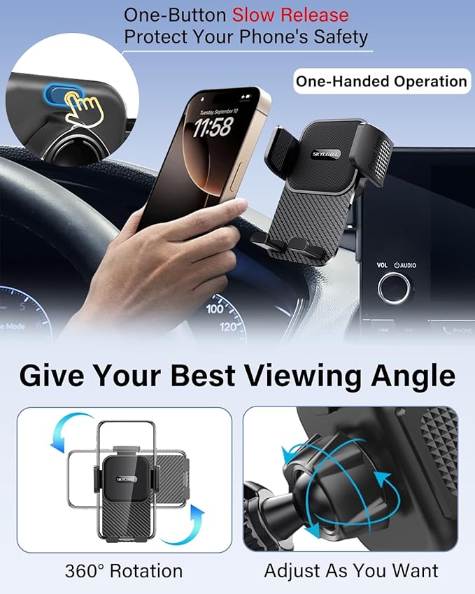 SKYLOTEC Car Phone Holder for BMW 4 Series 2021-2023/3 Series 2019-2022/2 Series 2022-2024 Accessories 10.25-Inch Screen Fixed Clip, Automobile Cradles Phone Mount, Cell Phone Base Not Block Air Vent