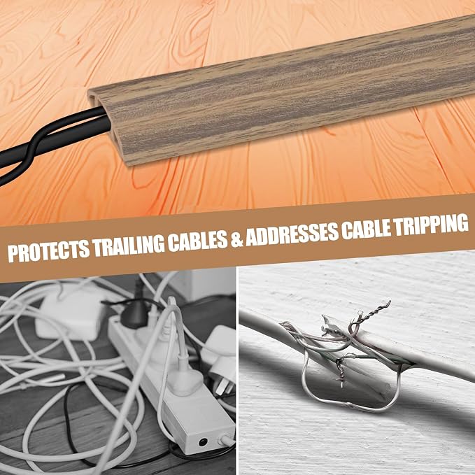 Floor Cord Cover Self Adhesive Cord Hider, 10FT Cable Management, Extension