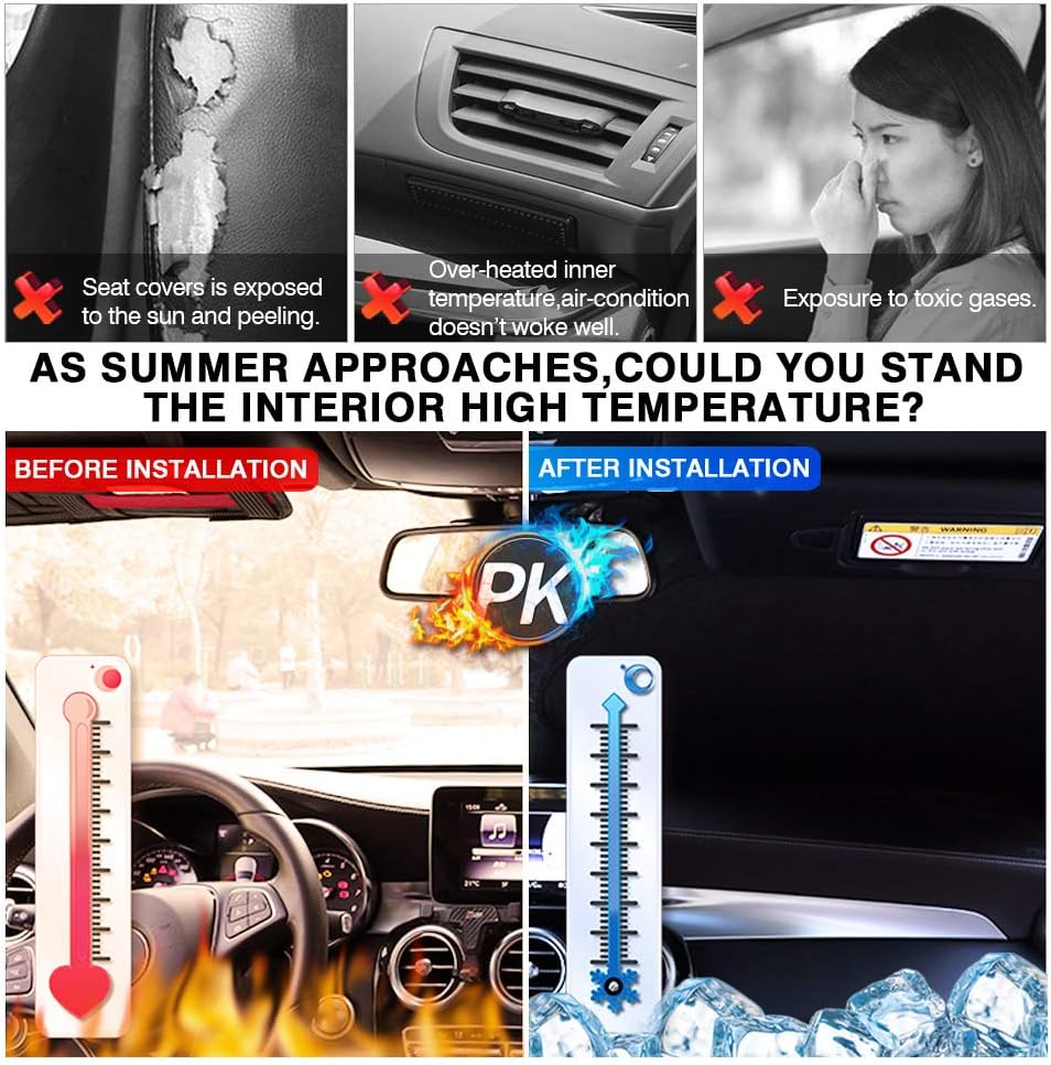 KUST Windshield Sun Shade for GMC Canyon/Chevy Colorado 2015-2022 Window Sunshade Sun Visor Protector Foldable Blocks UV Rays Keep Your Car Cooler