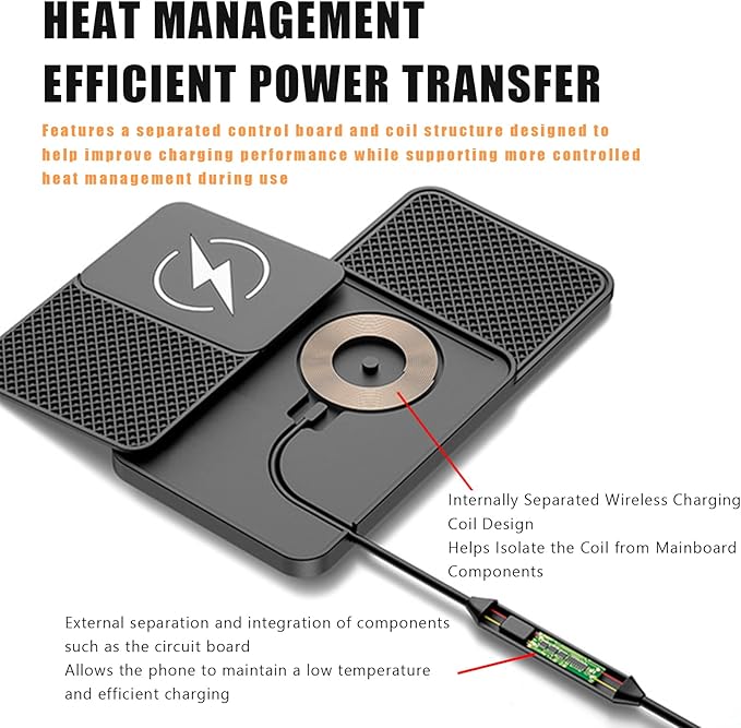 Wireless Car Phone Charger for Lexus NX200t/NX300/NX300h, Type C/USB 20W Fast Charging Pad, Non-Slip Charging Station for Travel Home Office Desk, Lightweight,Type-C