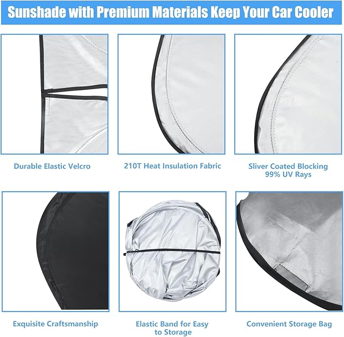 Windshield Sun Shade for Volvo XC90 2016-2025 2026 Custom Fit Front XC-90 Window Sunshade Fodable Car Sun Visor UV Protector Heat Shield Cover, Keep Car Cool Accessories