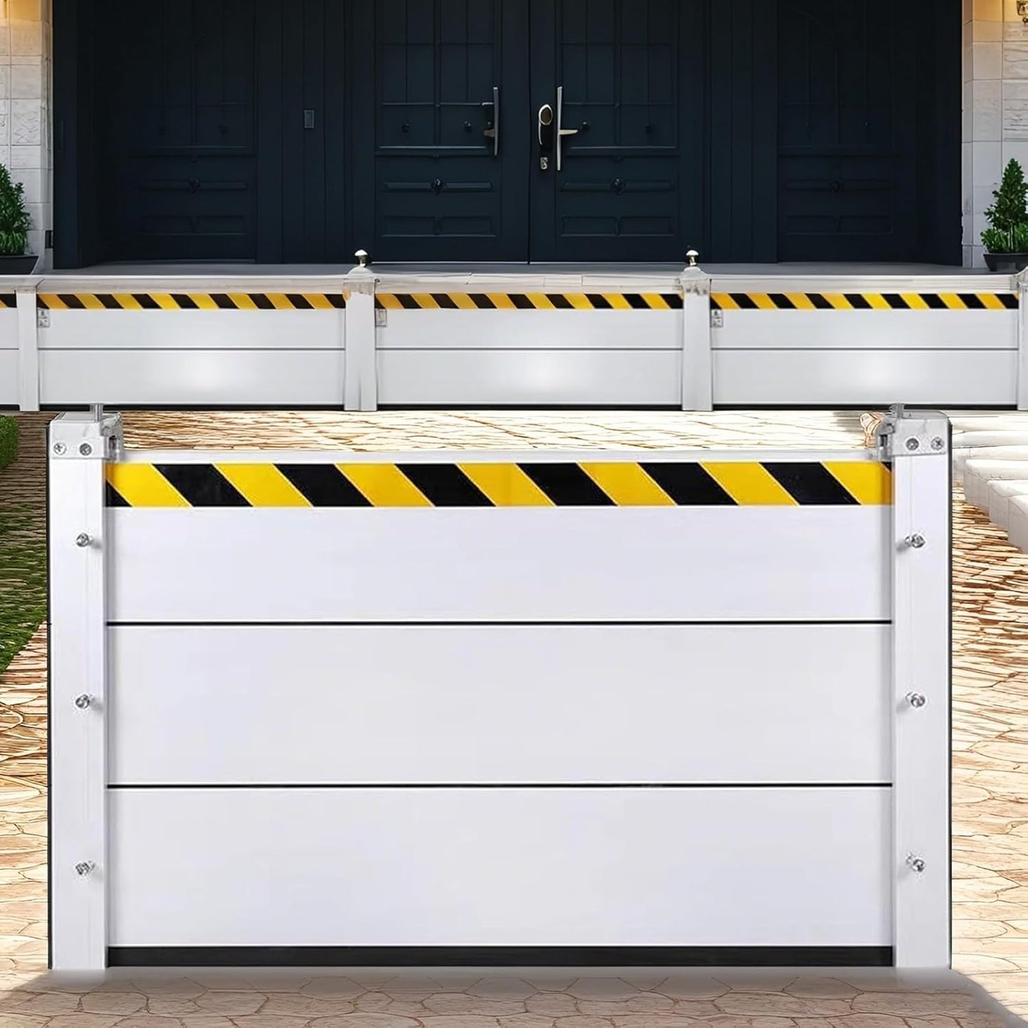 Flood Barriers for Home Exterior,Aluminum Alloy Outdoor Garage Doors Water Barriers for Flooding(H15.7Inch,L16.5FT)