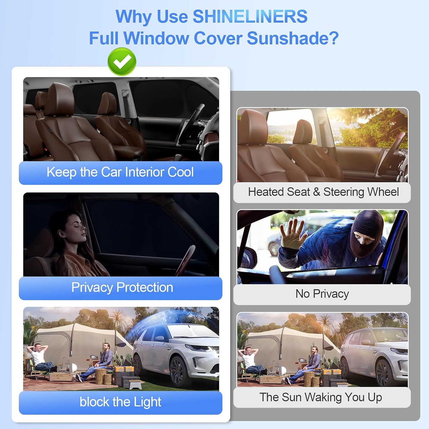6pcs Car Window Shades for Honda Accord 2013-2017 Accessories,Windshield Side Rear Full Sunshade,Sun Visor UV Blocking, Privacy Protection and Blackout for Camping Outdoor