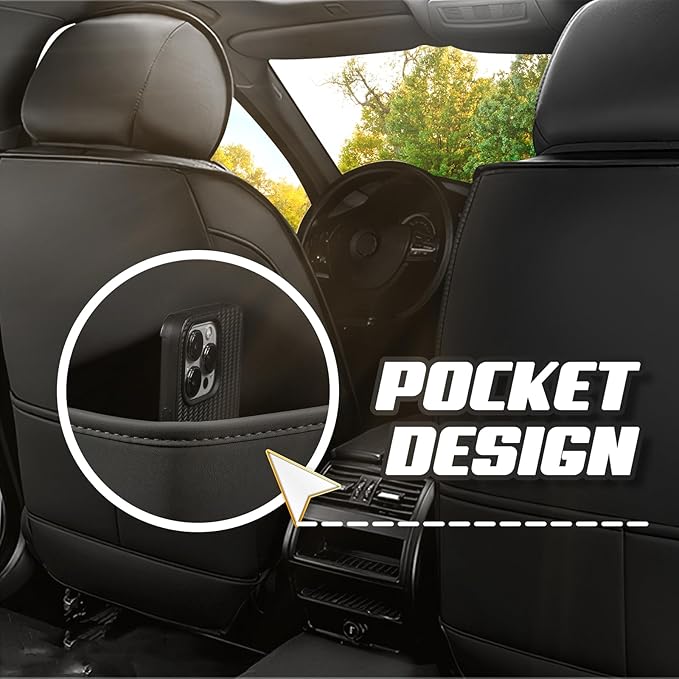 Car Seat Covers for Mercedes-Benz S-Class 2005-2026, Premium Nappa Leather Car Seat Cover, Stylish Sport Seat Covers， Automobile Seat Cover Sets.(Standard 5 Seats/Black)