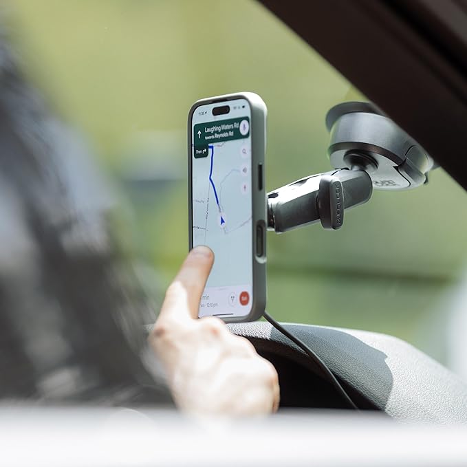 Quad Lock Heavy Duty Suction Car Phone Mount with MAG Phone Case and MAG Wireless Charging Head for iPhone 12 Pro Max