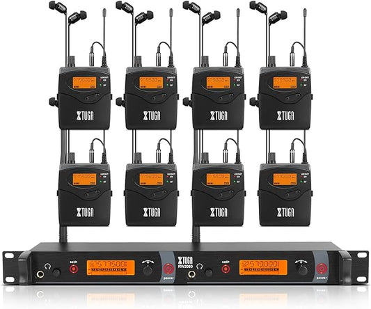 XTUGA RW2080 Wireless in Ear Monitor System 8 Bodypacks UHF IEM System