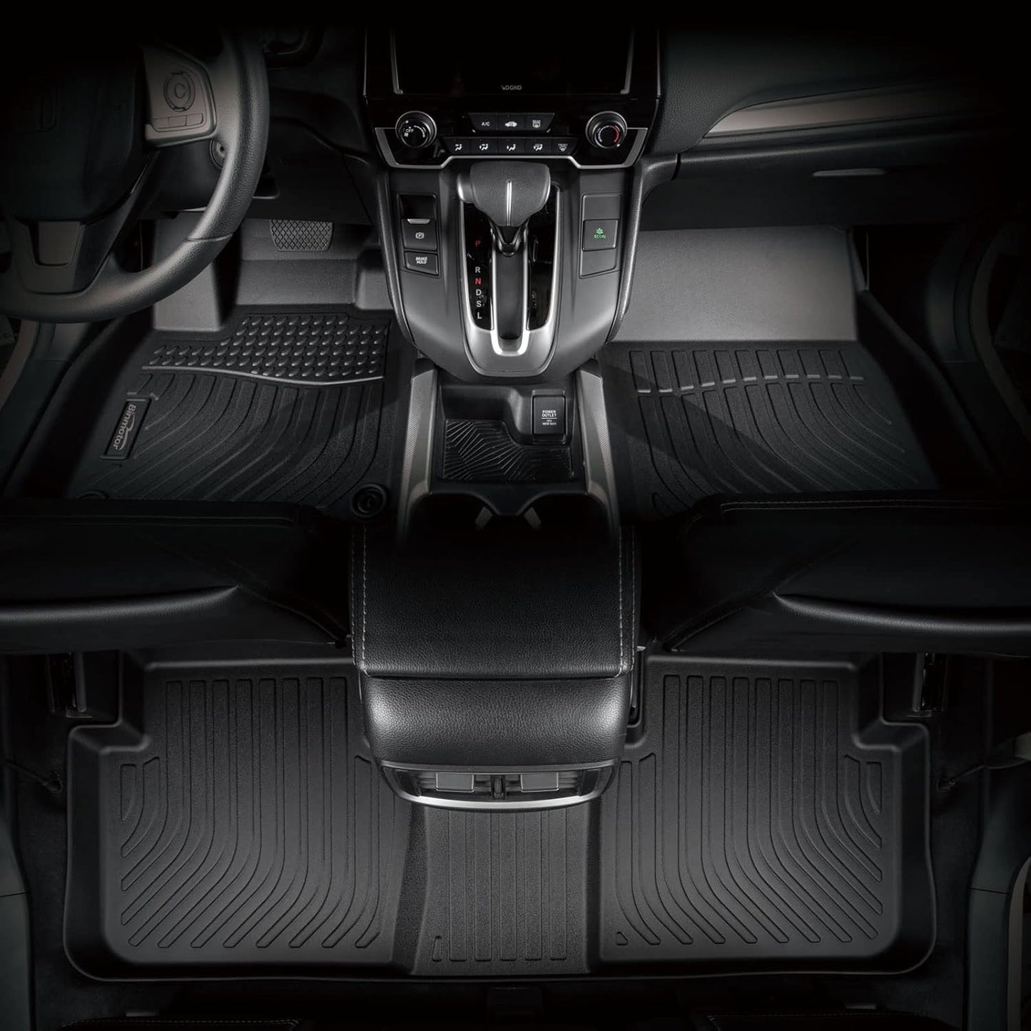 Binmotor-All Weather Car Floor Mats and Cargo Liner Set for 2013-2022 Acura ILX,2 Rows with Cargo Mat Set,TPE Rubber Liners for Acura ILX Accessories Mats Trunk Mat-Black