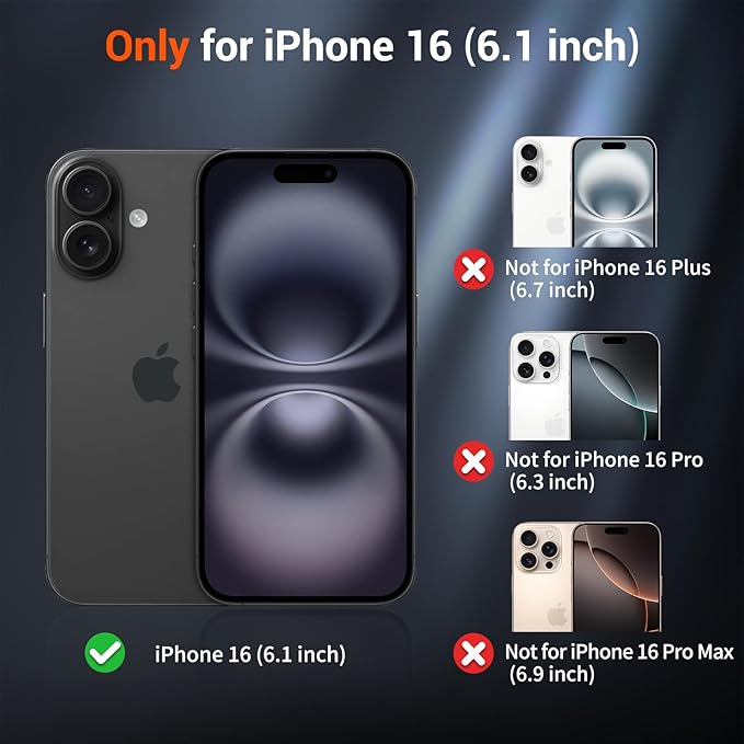 SUPFINE Magnetic for iPhone 16 Case (Compatible with MagSafe) (Military Grade Drop Protection) Translucent Matte Shockproof Phone Cover,Gray