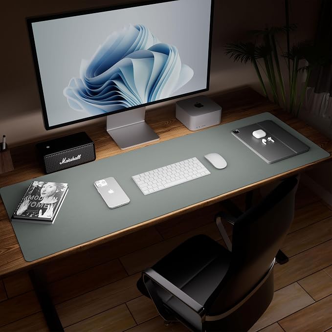 Aothia Leather Desk Pad Protector, Office Desk Mat, Large Mouse Pad, Laptop