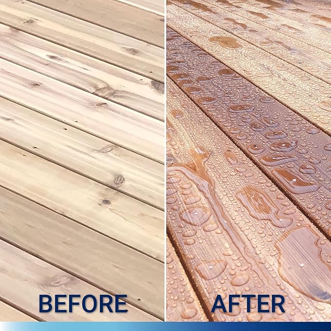 Seal-Once Nano+Poly Penetrating Wood Sealer with Polyurethane - Premium Waterproof Sealant -2 Gallon & Cedar