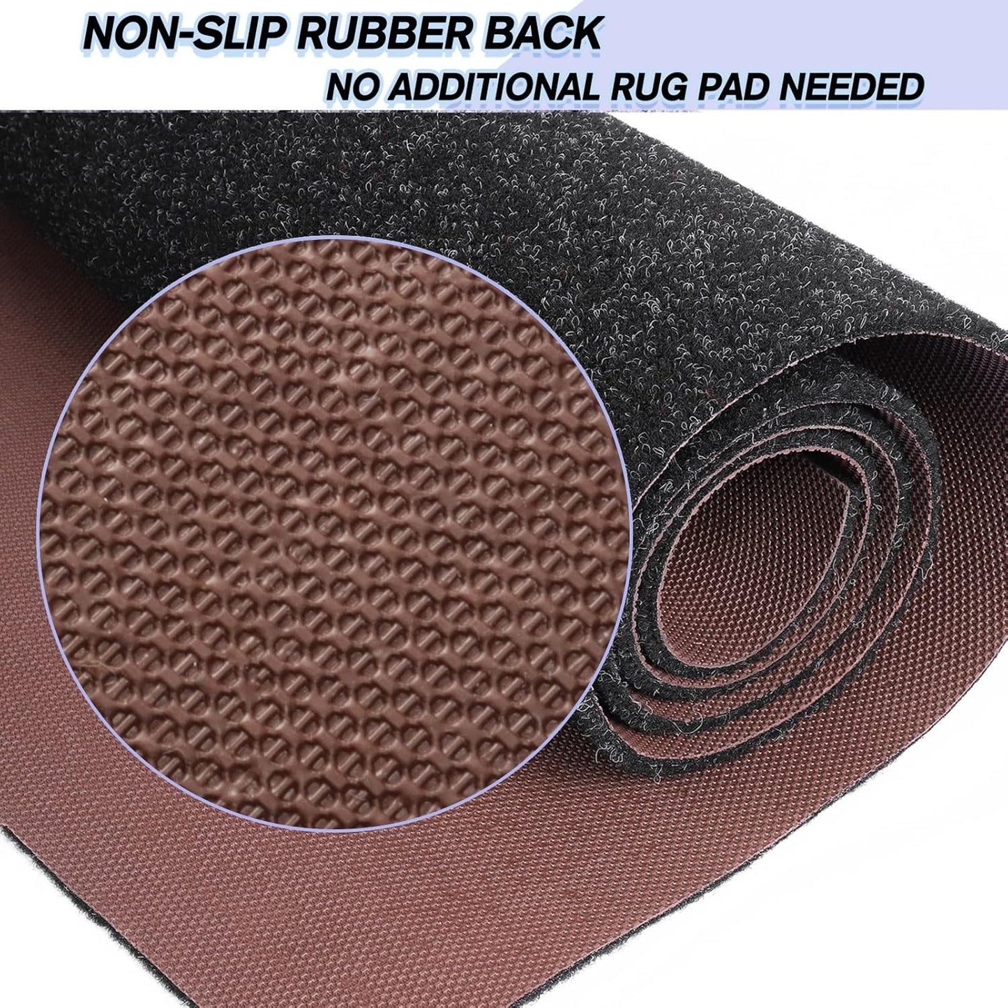 Custom Size Backed Non-Slip Area Rugs Runner, Easy Clean, Waterproof Runner Rugs for Hallway Entryway, Kitchen, Laundry, 2FT x 11FT, Black