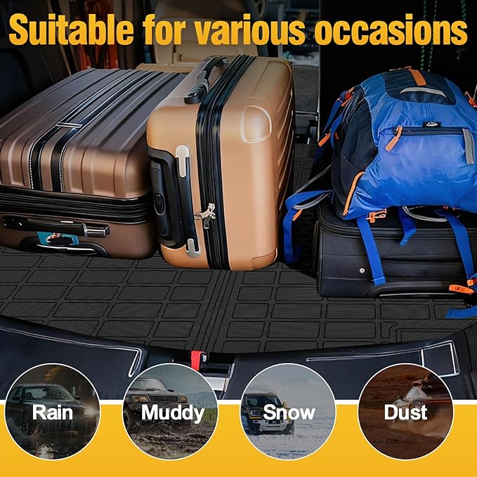 Trunk Liner Cargo Liners for Ford Edge 2015-2025 Rear Trunk Floor Mats 3D Boot Tray All-Weather TPE Black