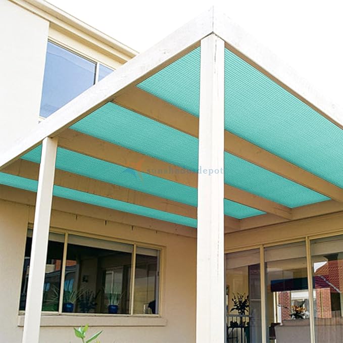 TANG Sun Shade Fabric Roll 8'x6' Shade Cloth for Garden Turquoise Green HDPE Mesh Shading Pergola Cover Replacement Canopy, 95% Blockage Sunshades for Outdoor Patio Backyard Plant