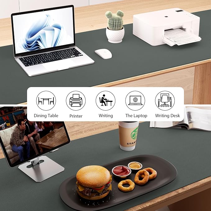 Aothia Leather Desk Pad Protector, Office Desk Mat, Large Mouse Pad, Laptop