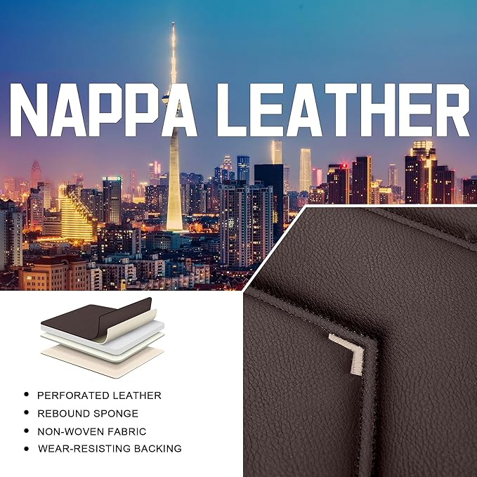 CTDS Car Seat Covers for Chevy Trax 2015-2026, Stylish Sport Seat Cover, Premium Nappa Leather Car Seat Cover. Automobile Seat Covers Sets.(Standard 5 Seats/Coffee Color)