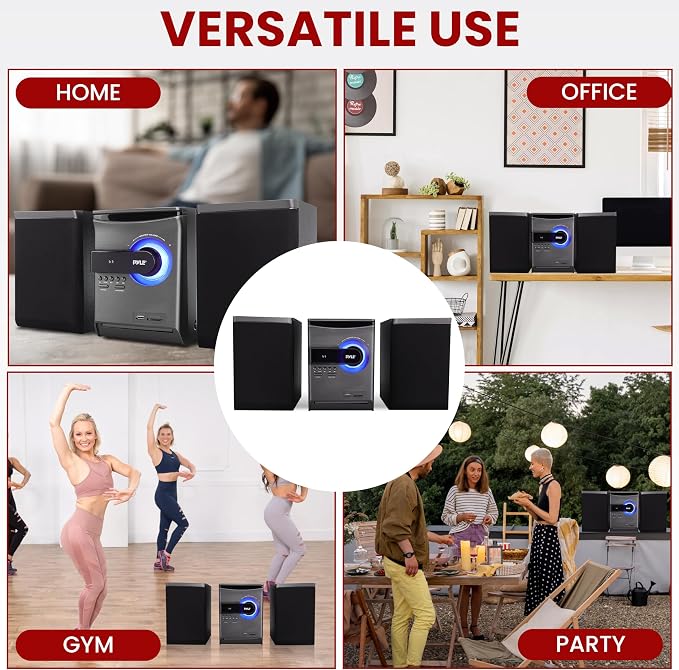 Pyle Home Stereo Shelf System - 30W Wireless BT Streaming