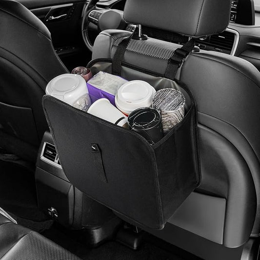Amiss Foldable Car Trash Can, Collapsible Garbage Bag for Car, Hanging Waterproof Leakproof Trash Can Storage Bag, Automotive Interior Accessories, Multifunctional Car Storage Bag (3 Gallon)