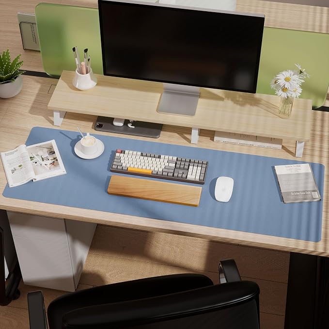 Aothia Leather Desk Pad Protector, Office Desk Mat, Large Mouse Pad, Laptop