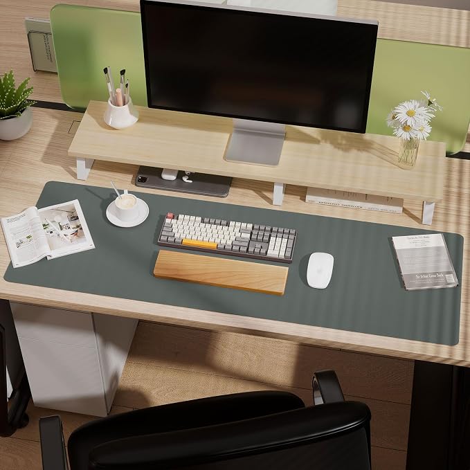 Aothia Leather Desk Pad Protector, Office Desk Mat, Large Mouse Pad, Laptop