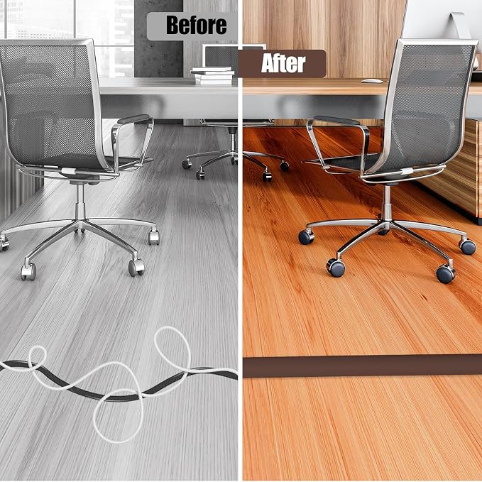Floor Cord Cover Self Adhesive Cord Hider, 3.3FT Cable Management, Extension