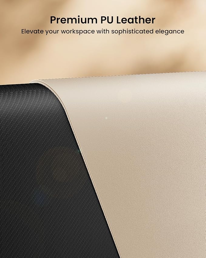 ProtoArc Leather Desk Mat, Large Mouse Pad- 31.5×15.8 inch, Non-Slip PU Leather